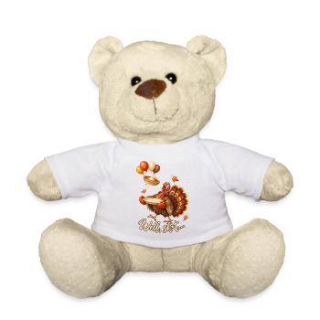 Thanksgiving Truthahn Kürbiskuchen Lustiger Spruch - Teddy - Weiß - Vorne