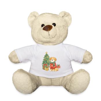 Weihnachtshund im Pullover - Teddy - Weiß - Vorne