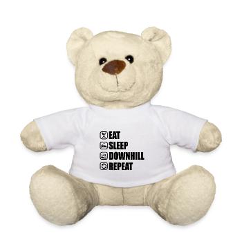 Eat Sleep Downhill Repeat T-Shirt Sport - Nounours - blanc - Devant