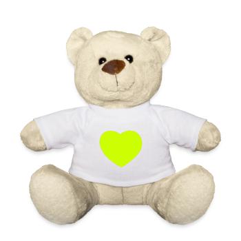 Heart yellow - Teddy Bear - white - Front