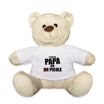 je suis papa qui picole - cadeau papa anniversaire - Nounours - blanc - Devant