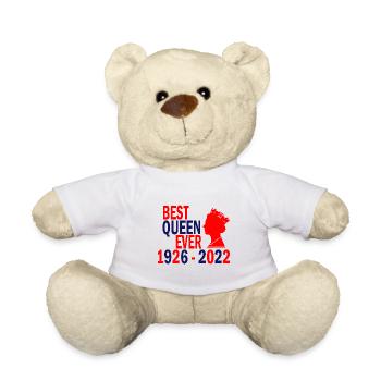 queen best ever Elisabeth II 1926 - 2022 - Nounours - blanc - Devant