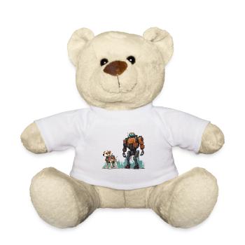 Robot with Robo Dog SCI-FI Dog Walk Robotics - Teddy Bear - white - Front