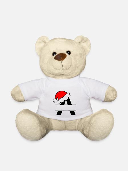 Alphabet Weihnachtsbuchstabe A zum Personalisieren des Namens - Teddy - Weiß