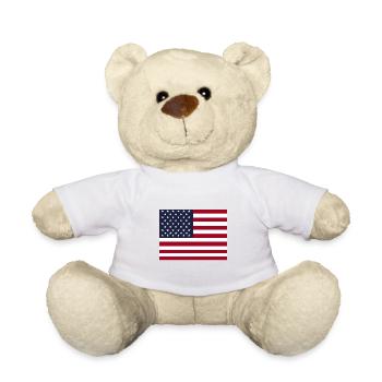 USA flag Amérique - Nounours - blanc - Devant