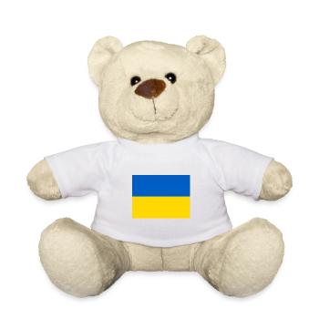 Drapeau ukrainien - Nounours - blanc - Devant