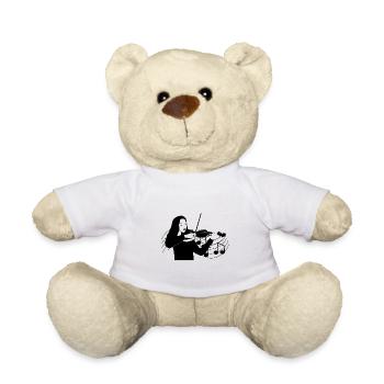 Stilisierter Geiger spielt Violinnotiz - Teddy - Weiß - Vorne