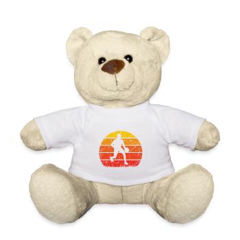 Vintage Sun and Basketball 1 - - Teddy Bear - white - Front