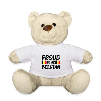 Drapeau de la Belgique Drapeau belge Vintage Look vieilli - Nounours - blanc - Devant