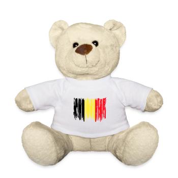 Belgien Flagge Vintage Belgische Fahne Used Look - Teddy - Weiß - Vorne