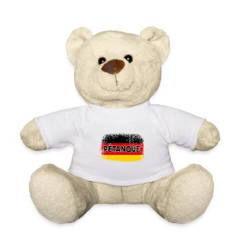 Pétanque Allemagne Flag Boule Joueur - Nounours - blanc - Devant
