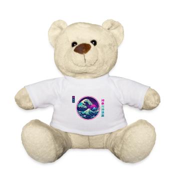 Wave devant Kanagawa Synthwave Vaporwave Aesthetic - Nounours - blanc - Devant