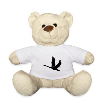 Schwan mit gewaltigen Schwingen - Teddy - Weiß - Vorne