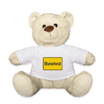 Bielefeld nom de lieu signe panneau jaune - Nounours - blanc - Devant