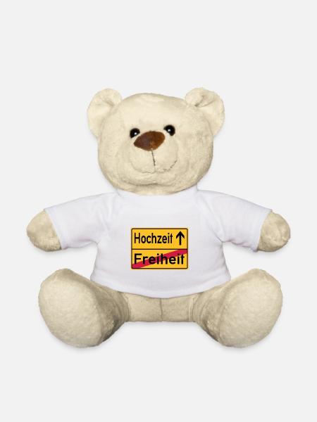 Hochzeit Freiheit Abschied Feier Schild - Teddy - Weiß