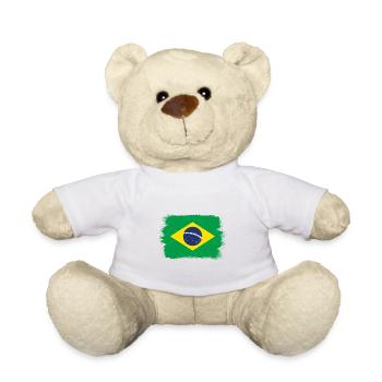 Brésil Drapeau Brésilien Drapeau Amérique du Sud - Nounours - blanc - Devant