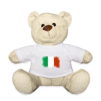 Italie Drapeau Vintage Drapeau italien Utilisé Look - Nounours - blanc - Devant