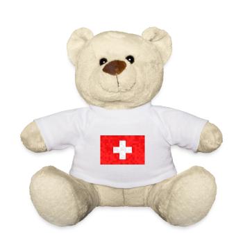 Suisse Flag Croix Vintage Occasion Look Suisse - Nounours - blanc - Devant