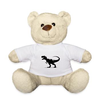 Roaring T-Rex Dinosaur - Tyrannosaurus Dino - Teddy Bear - white - Front