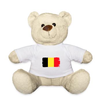 Belgique Flag Vintage Belgian Flag Used Look - Nounours - blanc - Devant