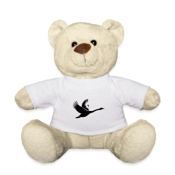 Elegant flying mute swan - Teddy Bear - white - Front