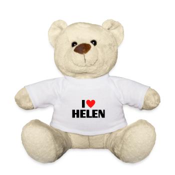 J’aime Helen Red Heart Love Fan Gift - Nounours - blanc - Devant