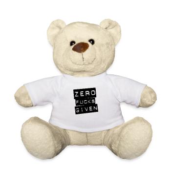 zero fucks given - black - Geschenk Geschenkidee - Teddy - Weiß - Vorne