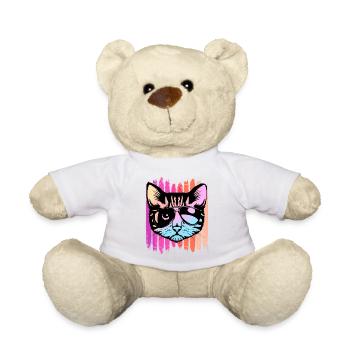 Chat avec des lunettes de soleil - Nounours - blanc - Devant
