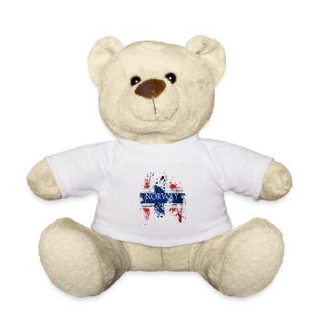 NORWAY Flag Norwegen Fahne Flagge Norge Geschenk - Teddy - Weiß - Vorne