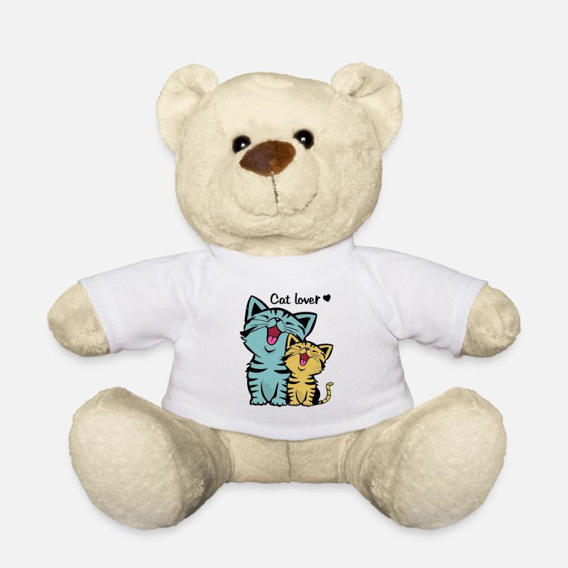 Cute cats | Kitty animal love gift - Teddy Bear - white