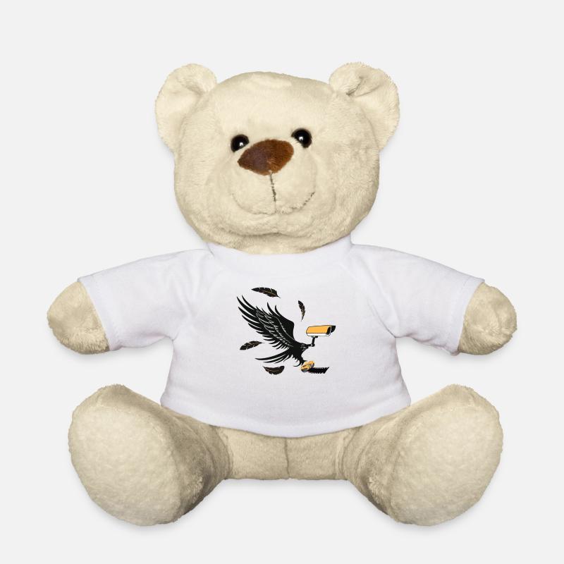 Watching eagle with movie roll in claws - Teddy Bear - white