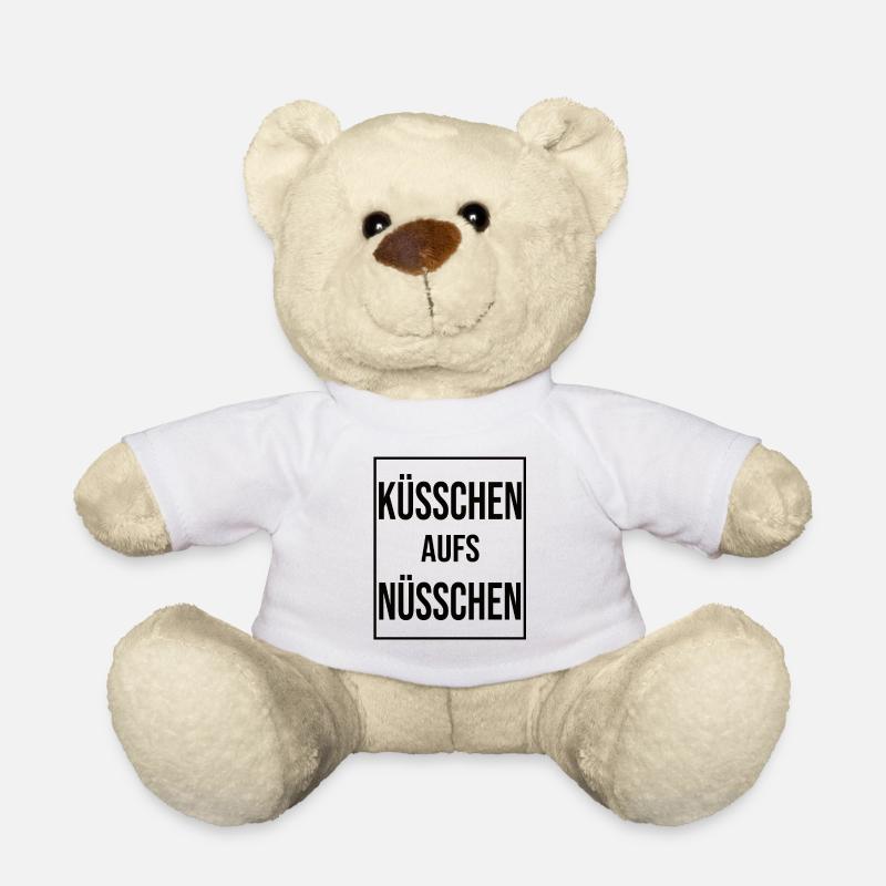 Küsschen aufs Nüsschen schwarz - Teddy - Weiß