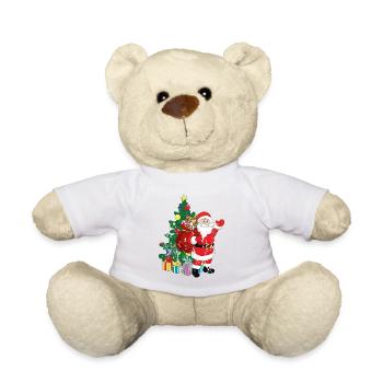 Retro vintage grunge style Christmas - Teddy Bear - white - Front