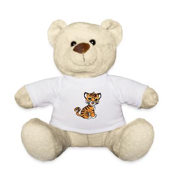 Tiger Dschungel Großkatze Wildkatze Kinder - Teddy - Weiß - Vorne