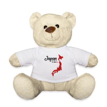 Japan country outline Nihon-koku Tokyo Osaka gift - Teddy Bear - white - Front