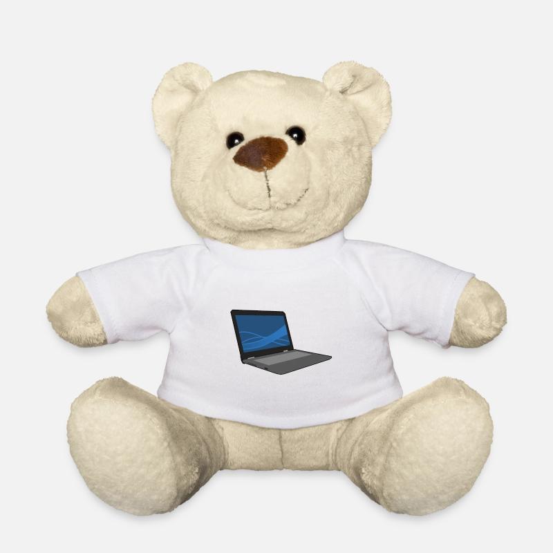 Laptop computer keyboard PC notebook gift idea - Teddy Bear - white