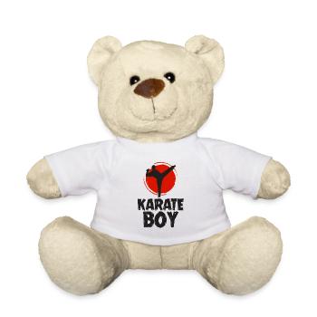 Karate Boy Martial Art Competition Gift Idea - Teddy Bear - white - Front