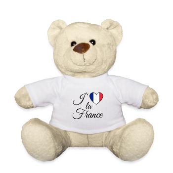 J'aime la France Ich liebe Frankreich love France - Teddy - Weiß - Vorne