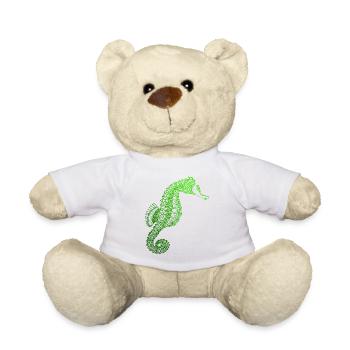 Sea Horse Diving Diver Sea Horse Dive Scuba - Teddy Bear - white - Front