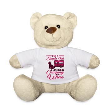 Chien Camping Et Caravane De Vin Cadeau De Vacances - Nounours - blanc - Devant