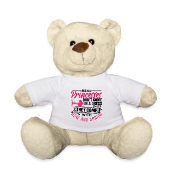 Real Princesses Come With Bow And Arrow - Teddy Bear - white - Front