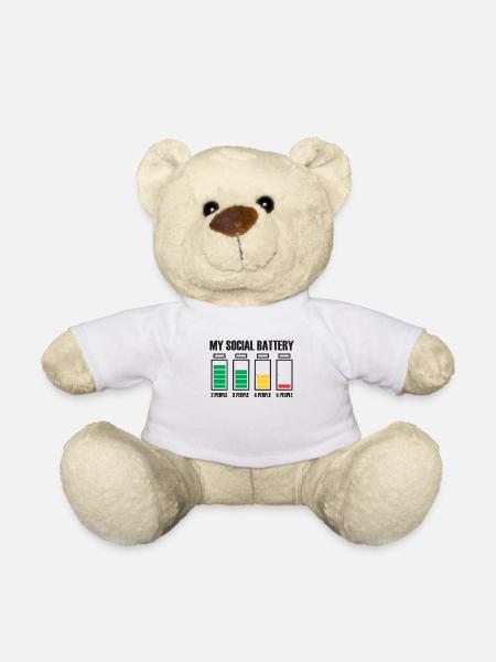 Introvertiert Social Battery Geschenkidee - Teddy - Weiß