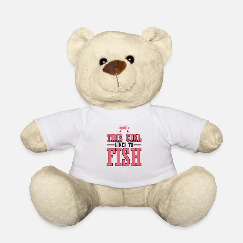 Angeln Fischen lustiger Spruch Geschenkidee - Teddy - Weiß