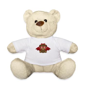 Mignon ours diable chauve-souris halloween - Nounours - blanc - Devant
