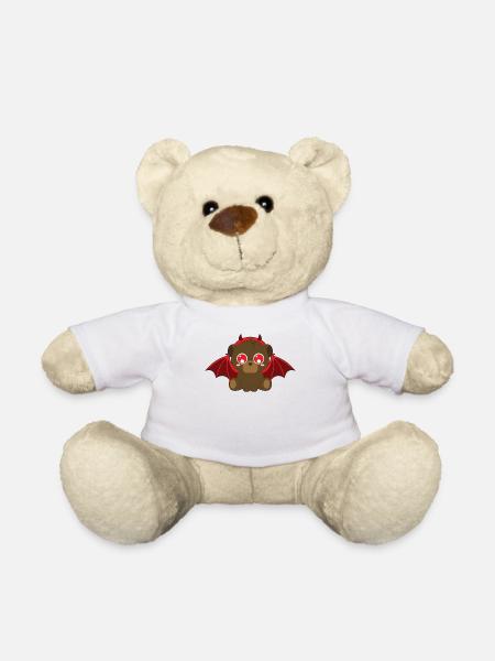 Süßer Bär Teufel Fledermaus Halloween - Teddy - Weiß