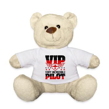 Airplane Aircraft Aviator Commercial Air airline Pilote - Nounours - blanc - Devant