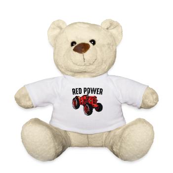 Red Power Cool tractor tractor tractor gift idea - Teddy Bear - white - Front