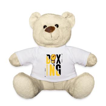 Boxe lettrage boxe cadeau gants de boxe - Nounours - blanc - Devant