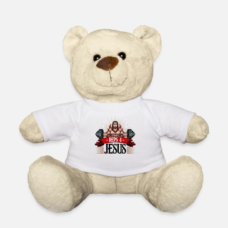 Reps 4 cadeau de bodybuilder de musculation de Jésus - Nounours - blanc