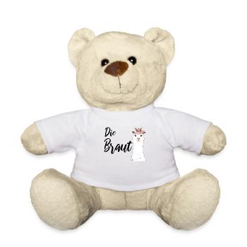 Bride to be Braut Alpaca Lama Alpaka JGA Party - Teddy - Weiß - Vorne